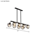 Modern black orb shade pendant light kitchen smoked glass chandelier