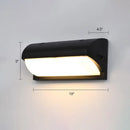 Modern black outdoor led wall lamp rectangular frosted light