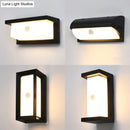 Modern black outdoor led wall lamp rectangular frosted light