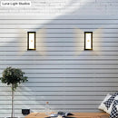 Modern black outdoor led wall lamp rectangular frosted light