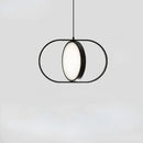 Modern black oval adjustable angle pendant light for shop or kitchen