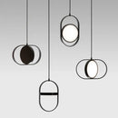 Modern black oval adjustable angle pendant light for shop or kitchen