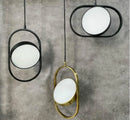 Modern black oval adjustable angle pendant light for shop or kitchen