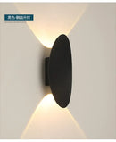 Modern black oval led outdoor porch wall light garden sconce