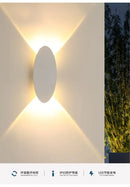 Modern black oval led outdoor porch wall light garden sconce