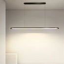 Modern black oval led pendant light for dining room