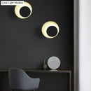 Modern black & pink circle sconce light bedroom wall fixture