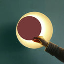 Modern black & pink circle sconce light bedroom wall fixture