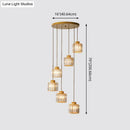 Modern black prismatic crystal cylindrical chandelier stairway light