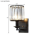 Modern black prismatic crystal wall sconce bedroom e12 light type