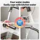 Modern black pull out kitchen faucet with waterfall stream sprayer