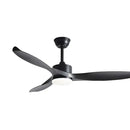 Modern black pure copper ceiling fan with led light and remote control