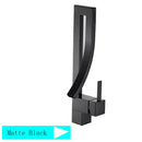 Modern black quartz waterfall basin faucet single handle mixer tap bathroom