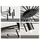 Modern black radial led ceiling pendant lamp for living room