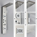 DecorBites™ Black Rainfall Shower Panel Set with Massage System and Temperature Screen