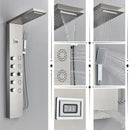 DecorBites™ Black Rainfall Shower Panel Set with Massage System and Temperature Screen