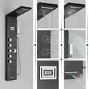 DecorBites™ Black Rainfall Shower Panel Set with Massage System and Temperature Screen