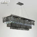 Modern black rectangle crystal chandelier dining room hanging light