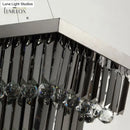 Modern black rectangle crystal chandelier dining room hanging light