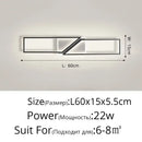 Modern black rectangular led ceiling light living room fixture