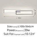 Modern black rectangular led ceiling light living room fixture
