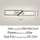 Modern black rectangular led ceiling light living room fixture