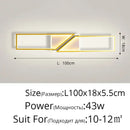 Modern black rectangular led ceiling light living room fixture