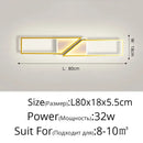 Modern black rectangular led ceiling light living room fixture