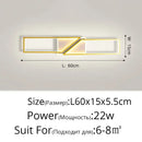 Modern black rectangular led ceiling light living room fixture