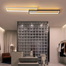 Modern black rectangular led ceiling light living room fixture