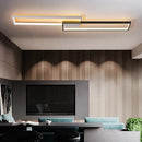 Modern black rectangular led ceiling light living room fixture