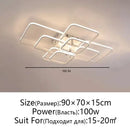 Modern black rectangular led ceiling light living room fixture