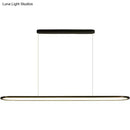 Modern black rectangular led island lamp kitchen pendant light