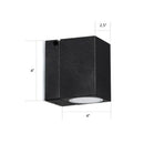 Modern black rectangular mini led wall sconce patio light