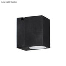 Modern black rectangular mini led wall sconce patio light
