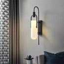 Modern black & red glass shade led wall lamp bedroom sconce