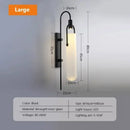 Modern black & red glass shade led wall lamp bedroom sconce