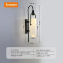 Modern black & red glass shade led wall lamp bedroom sconce