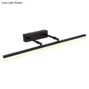 Modern black retractable stick vanity sconce light bathroom fixture