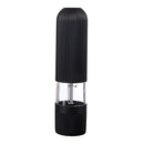 Modern black ribbed automatic salt pepper grinder set kitchen mill