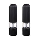Modern black ribbed automatic salt pepper grinder set kitchen mill