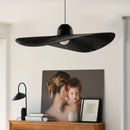 Modern black ribbed designer fabric hat pendant lamp living room