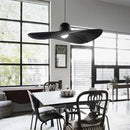 Modern black ribbed designer fabric hat pendant lamp living room