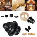 Modern black ribbed e27 socket bulb holder bedroom lamp base
