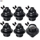 Modern black ribbed e27 socket bulb holder bedroom lamp base