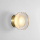 Modern black ribbed glass wall sconce bedroom led light