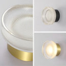 Modern black ribbed glass wall sconce bedroom led light