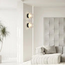Modern black ribbed glass wall sconce bedroom led light