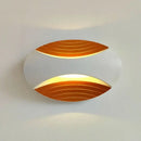 Modern black ribbed led wall lamp for corridor warm amber light