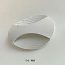 Modern black ribbed led wall lamp for corridor warm amber light